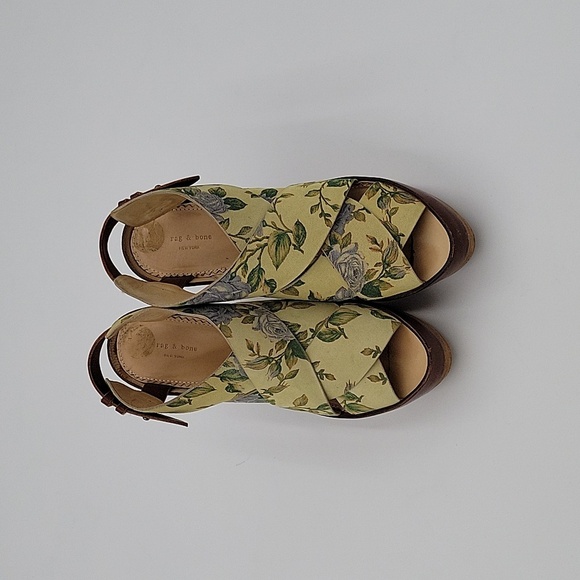 Rag and Bone, women's platform sandals sz 8 women's leather floral - Picture 2 of 6